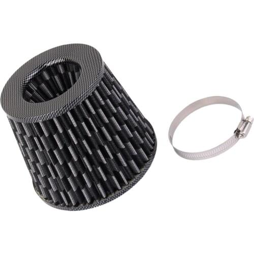 76mm Car High Flow Air Intake Cone Filter Cleaner Fuel Saver Carbon Fiber