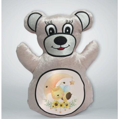 BK Gift Cute Bee Design Cream Teddy Bear Yastık-3