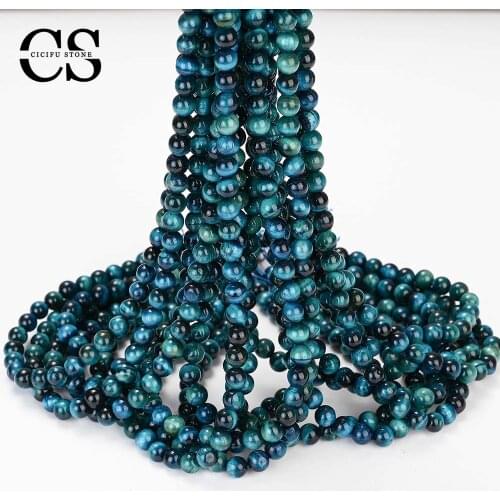 Natural Stone Beads Blue Tiger Eye Loose Bead for Jewelry Making DIY Bracelet Necklace Earrings Charm Accessories 4/6/8/10/12 MM