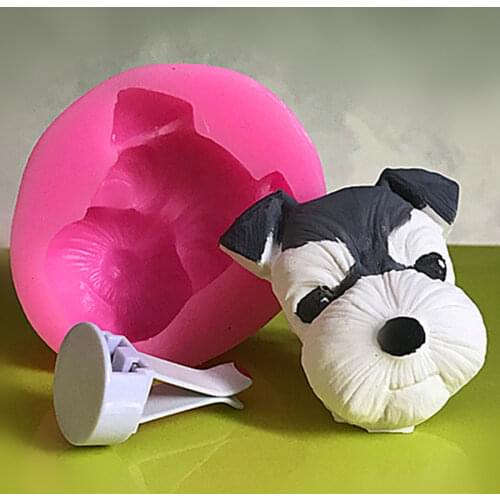 C1111 Schnauzer silicone mold aroma plaster mould DIY handmade car outlet clamp