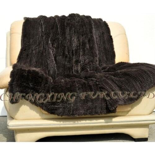CX-D-16B 150X200CM Custom Made Rabbit Fur Knitted Handmade Area Rug