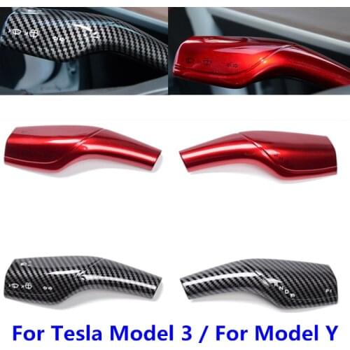 For Tesla Model 3 2017- 2020 For Model Y ABS Wiper Shift Trim Accessories Steering Wheel Shift Paddle Protection Interior Cover