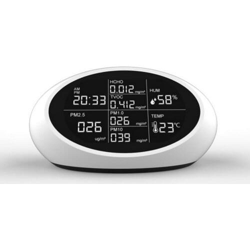 DM605 Smoke and Dust Formaldehyde Detector HCHO PM2.5 English Version USB Charging 0-50℃ Temperature Measurement Range