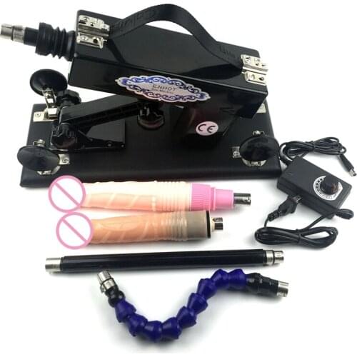ENHOT sex machine with Free Vibrating dildo NO batteries, AU,EU,USA,UK plug automatic retractable pumping gun E-A5-005