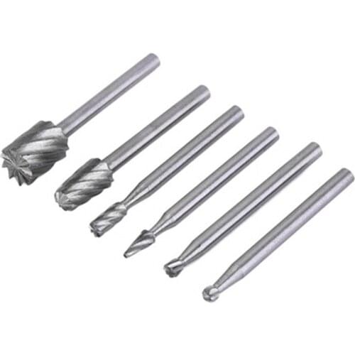6PCS Router HSS Titanium Dremel Routing Rotary Milling Cutter Tool Rotary File Cutter Woodworking Tool Bur Bit Engraving Bits