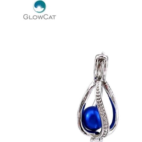K643 5pcs/lot Waterdrop Teardrop Beads Cage Locket Pendant Locket Fairytale Party Essential Oil Diffuser