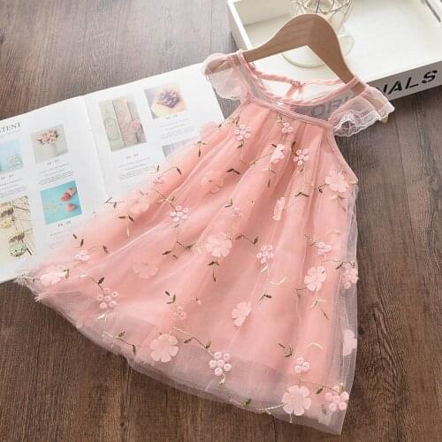 Keelorn Girls Dress 2019 Summer Brand Bow Sequin Dress Girls Solid Hollow Princess Dresses Baby Girls Clothes for 2-6Y Vestido