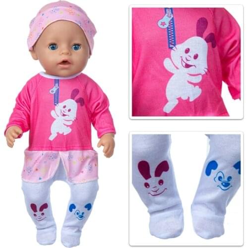 Jumpsuits+Hat Doll Clothes Fit 17 inch 43cm Doll Clothes Born Baby Suit For Baby Birthday Festival Gift
