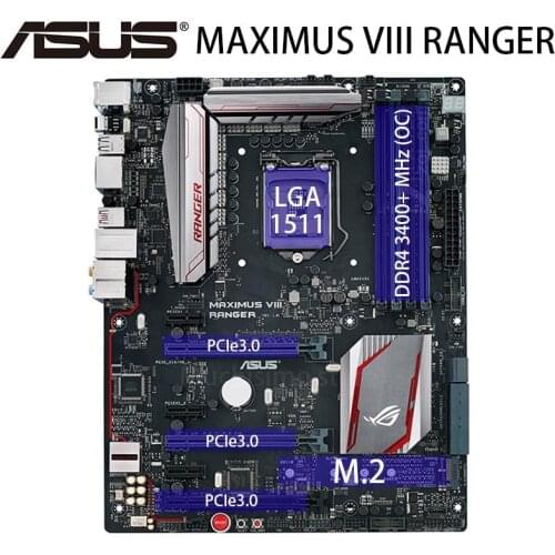 LGA 1151 Asus MAXIMUS VIII RANGER Motherboard DDR4 Intel Z170 M.2 SATA III PCI-E 3.0 i7 i5 i3 64GB Desktop Z170 Placa-mãe 1151
