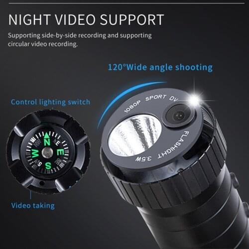 Mini Hunting Video Camera Night Vision 2200mA With Compass Helmet Sports Action Night Camera Video DV Camcorder Video Recorder