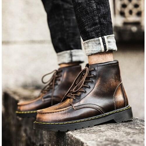 2021 New Arrival Men Classic Business Formal Shoes Autumn Winter Work Ankle Boots Genuine Leather Brown Chelsea Boot
