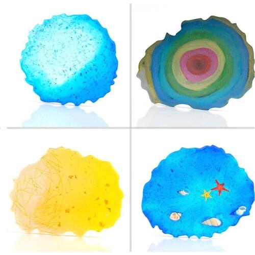 New Agate Slice Silicone Mold Crystal Mold Make Your Own Coaster Resin Art Supplies Clear Coaster Mold Home Decoration Craft
