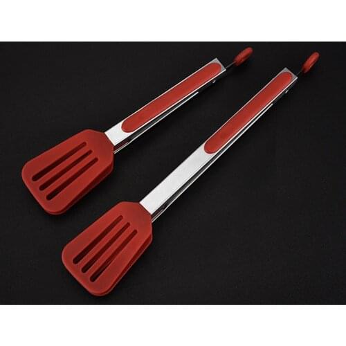 New Silicone & Stainless Steel Kitchen BBQ Cooking Food Salad Serving Tongs