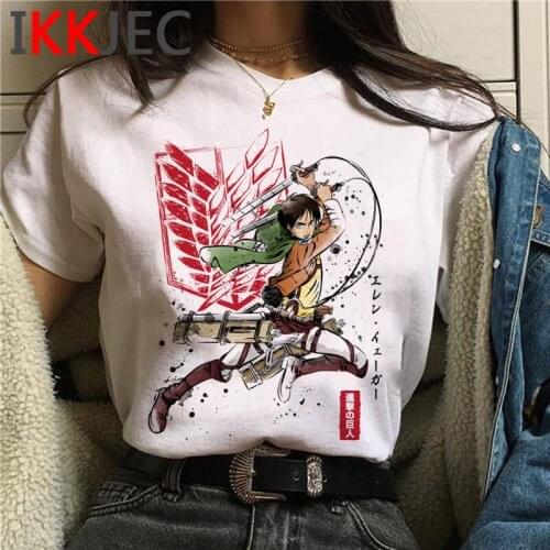 Attack on Titan Shingeki No Kyojin clothes male plus size harajuku white t shirt top tees t-shirt ulzzang harajuku kawaii