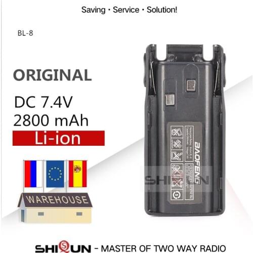 RUOriginal BL-8 Battery for Baofeng UV-82 2800mAh Optional 3800mAh battery for uv 82 UV82 UV-8D UV-89 UV-82HP UV-82HX UV-82 Plus