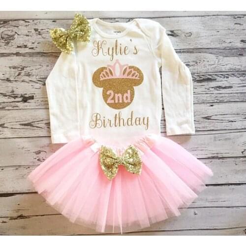 Personalized Mini Mouse 2nd half 1st birthday infant bodysuit onepiece Tutu toodles Outfit Set baby shower party favors