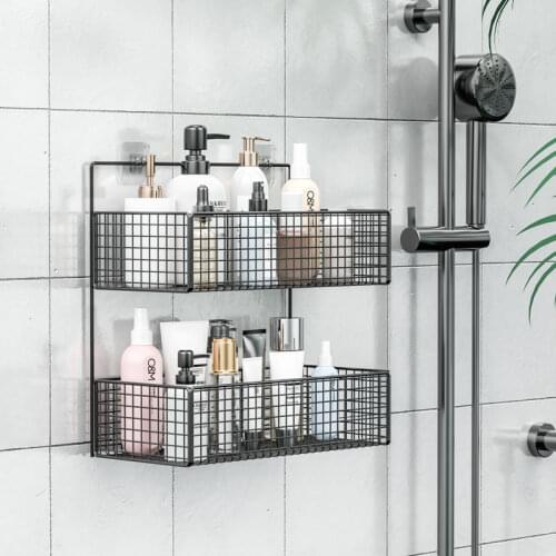 Hanging Bath Shelves Bathroom Shelf Organizer Punch-Free Shampoo And Shower Gel Storage Rack Bathroom Storage Shelf Accessories