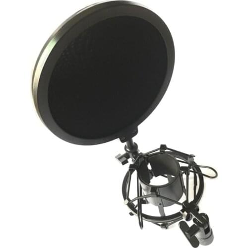 Professional Microphone Mic Shock Mount With Shield Articulating Head Telescoping Height Microphone Holder Stand Bracket