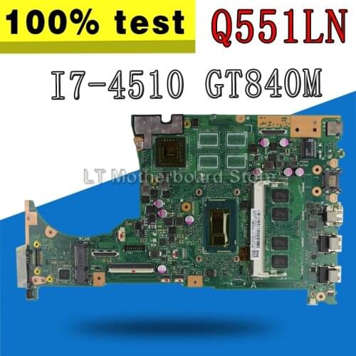 Q551LN Motherboard 4G Memory GT840 I7-4510 REV2.1 For Asus Q551LN Laptop motherboard Q551LN Mainboard Q551LN Motherboard test OK