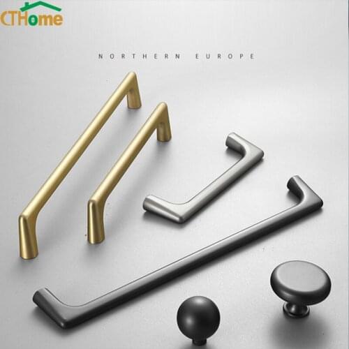 Hole Distance 128 Zinc Alloy Pearl Gray Gold Cabinet Handle Solid Drawer Knobs Kitchen Cupboard Door Pulls Furniture Handle knob