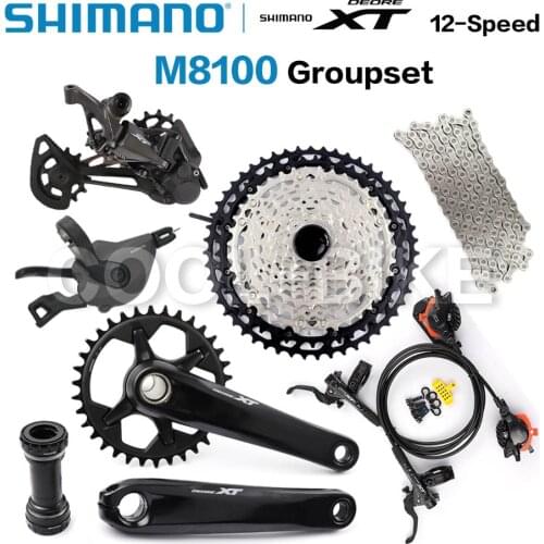 SHIMANO DEORE XT M8100 Groupset 32T 34T 170 175 Crankset Mountain Bike Groupset 1x12Speed 51T M8100 Rear Derailleur brake