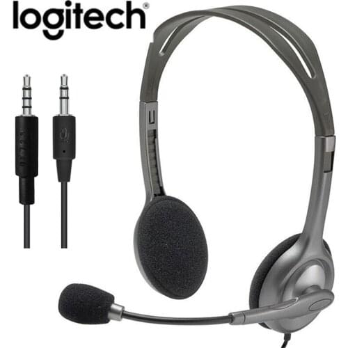 Logitech H110/H111 Stereo Headset with Rotating Microphone 3.5mm Wired Headphones Headsets for gamer gaming music calling