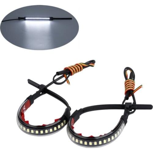 TCMT Motorcycle Motorbike 2 PCS Turn Signals Indicators LED Strips Light 39mm-41mm Fork For Harley Honda