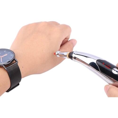 USB Rechargeable Acupuncture Pen 3-Head Laser Meridian Energy Massage Pen Massager for Body Face Neck Leg Therapy Health Care