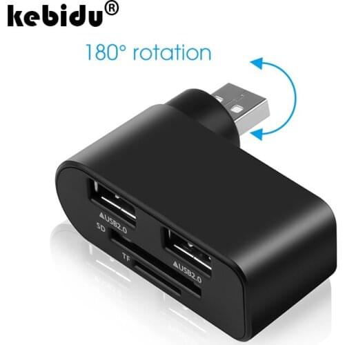 2 Port USB Hub Mini USB 2.0 High Speed Hub Splitter Adapter For PC Laptop TF SD Card Reader For iPhone Xiaomi Mobile Phone Hub