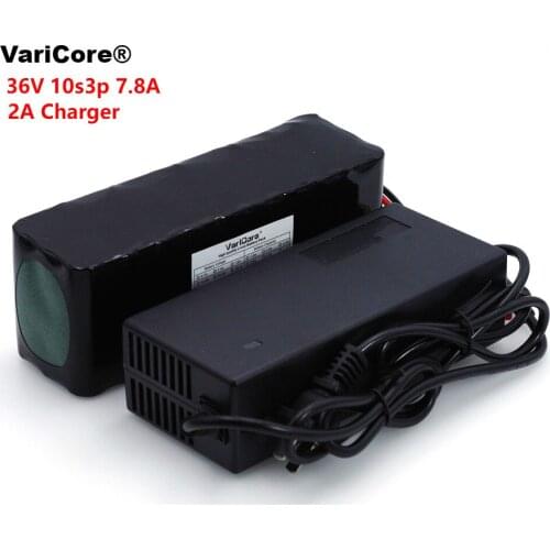 VariCore 36V 7.8ah 10S3P High Power 18650 Batterie Electric Vehicle Motorrad Batterie 36V BMS Schutz Protection PCB+2A Charger