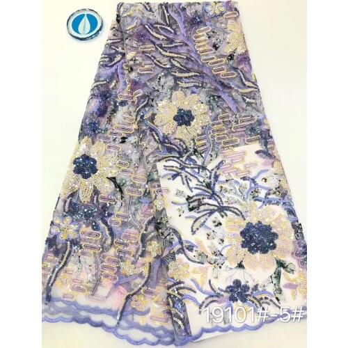 High Quality African Sequin Lace Fabric 2021 Nigeria French Sequin Lace Fabric Clothes D37361