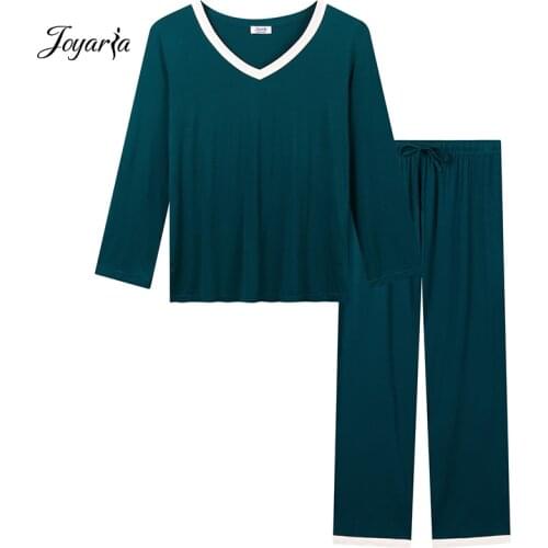 Joyaria Womens Pajamas Pj Set Soft Comfy Loungewear Set Nightwear Sleepwear Plus Size Top with Pants Pjs