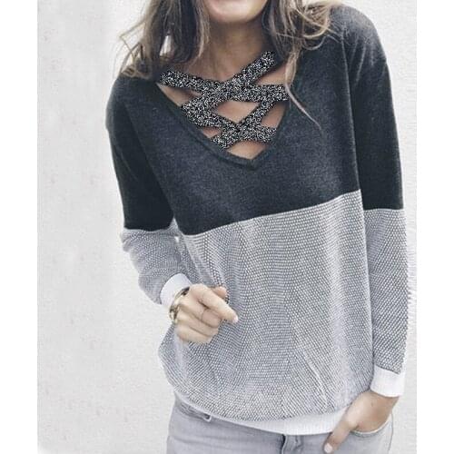 2018 Female Reversible Hollow Out Knitted Sweater Pullover Backless Long Sleeve Two Side Wear Autumn Winter Plus Size