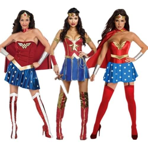 Hot Female Superhero Cosplay costumes Halloween Ladies Super Girl DianCosplay Bodysuit Outfit Halloween Fancy Dress