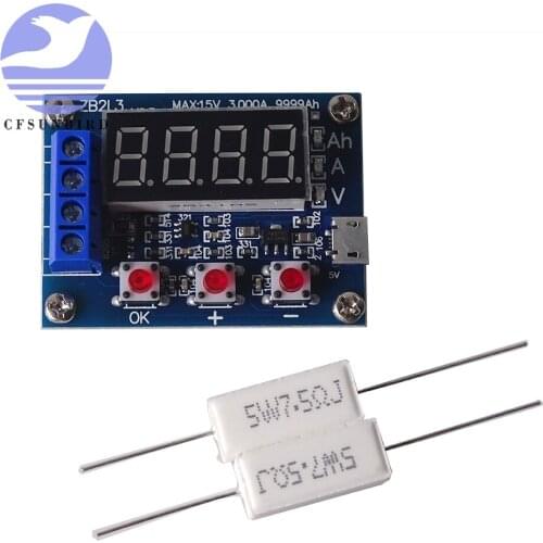 1.2v 12v ZB2L3 18650 Li-ion Lithium Battery Capacity Tester + Resistance Lead-acid Battery Capacity Meter Discharge Tester