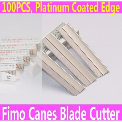 100PCS Razor Fimo Polymer Clay Canes Rods Blade Cutter for 3D Nail Art Decorations Fruit Sticks Charms Slices Tools Foil DIY Set