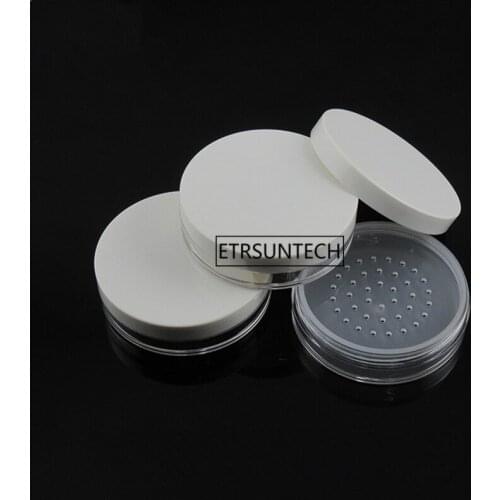 100pcs/lot 8ml Empty Plastic Powder Jar With Sifter, Refillable Cosmetic Packaging For Women F2379