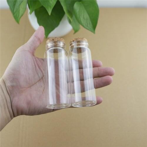 12 Pieces 37*90mm 70ml Corks Small Glass Bottle Stopper Storage Tiny Jar Spice Bottle Candy Containers Vial Bottle With Cork
