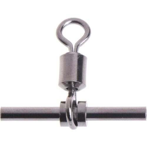 20Pcs T-shape Fishing Swivel Fish Barrel Cross-line Brass Head Fishing Tackle E56D