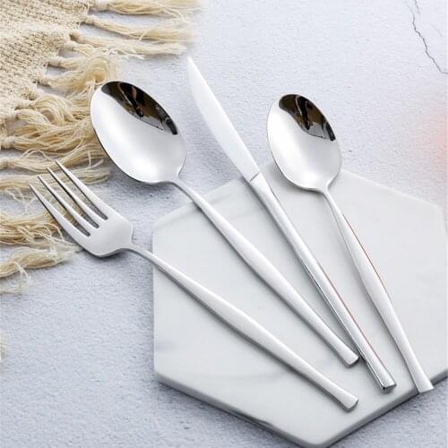 304 Stainless Steel Dinner Knife Forks Spoons Dinnerware Set Creative Cultery Set Tableware Utensils Set Kitchen Accessories