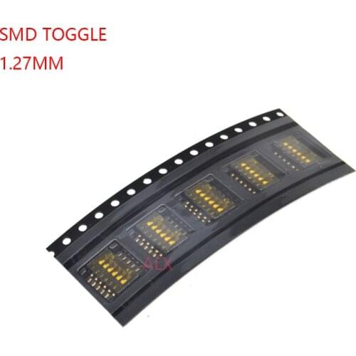 5PCS Gold Plated SMD SMT 6P 6-BIT TOGGLE switch doule Row 6PIN PITCH 1.27MM 6 PIN Slide Switches 6 Position 12 PIN 6-way