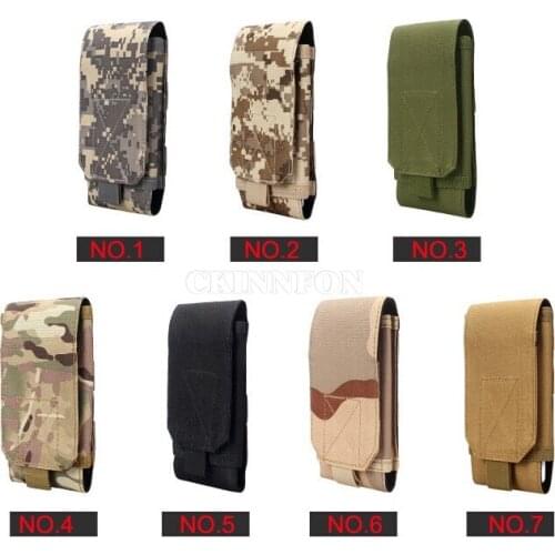 50Pcs/Lot Outdoor Tactical Mobile Phone Bag Camouflage Bag Hook Ring Belt Bag Nylon Phone Bag
