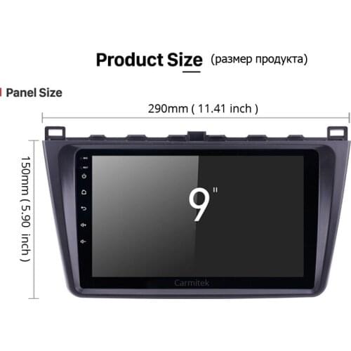 Carmitek 9 Inch 2 DIN GPS Navigation Car Radio Android Multimedia Player For 2008-2015 Mazda 6 Rui wing steering control WIFI