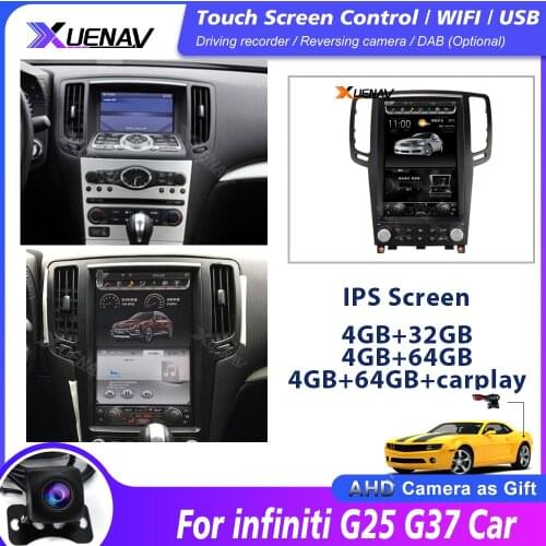 Car radio multimedia player For Infiniti G25 G37 2004-2008 car stereo autoradio vertical screen GPS navigation 2din android