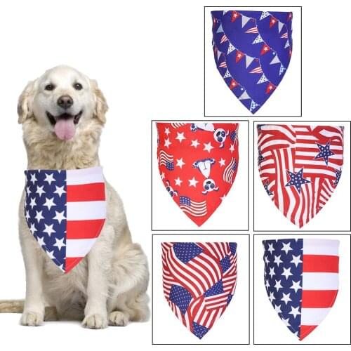 Dog Bandanas Large Pet Scarf Pet Bandana for Dog Cotton Flag Washable Bow Ties Collar Cat Dog Scarf Large Dog Accessories