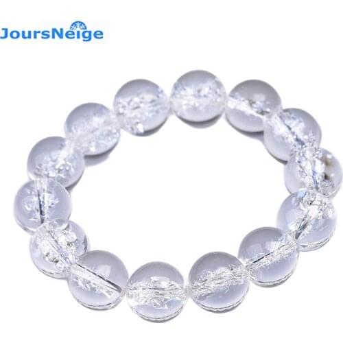 JoursNeige Himalayan White Natural Crystal Bracelet Round Bead Bracelet for Women Men Lovers Galaxy Star Energy Bracelet Jewelry