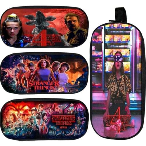 Beautiful Stranger Things Season 4 Cosmetic Case Cartoon Pencil Case School Pen Bags Canvas Pencilcase Organizer Box School Gift