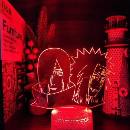 Kids Night Light Gifts Anime Naruto Pain Jiraiya Figure Acrylic 3d Lamp Led Night Light for Bedroom Decor Manga Table Lamp Gifts