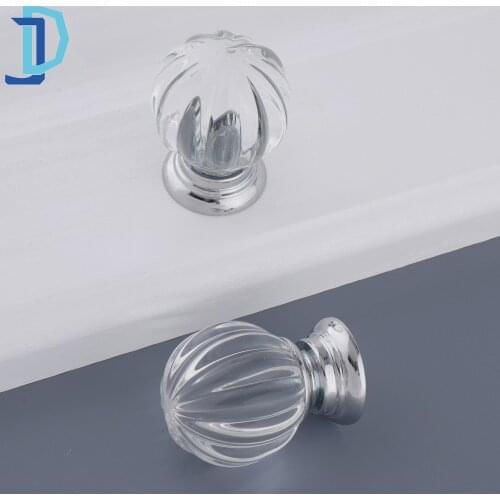 SIngle Hole Crystal Knobs Wardrobe Cabinet Drawer Handle Furniture Cupboard Pull Kitchen Knob Pumpkin Ball Shape