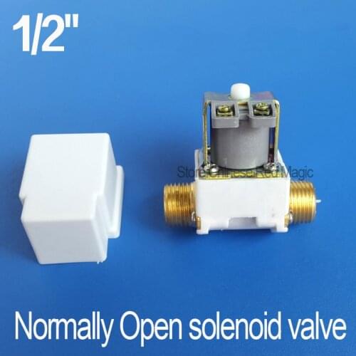 Normally Open solenoid valve coil 1/2" DC 12V Electric Solenoid Valve Normally Open Water Inlet Flow Switch 0.02 - 0.8Mpa